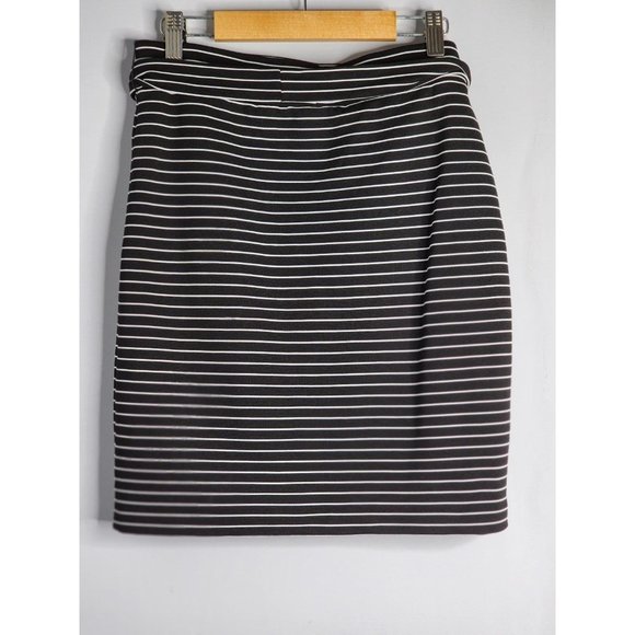 The Loft Black White Striped Women's Petite Skirt Size XS - Picture 6 of 8